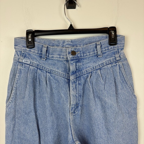 Vintage Lee High Rise Light Wash Tapered Mom Jeans Waist 29" Size 12 Med - Picture 7 of 10